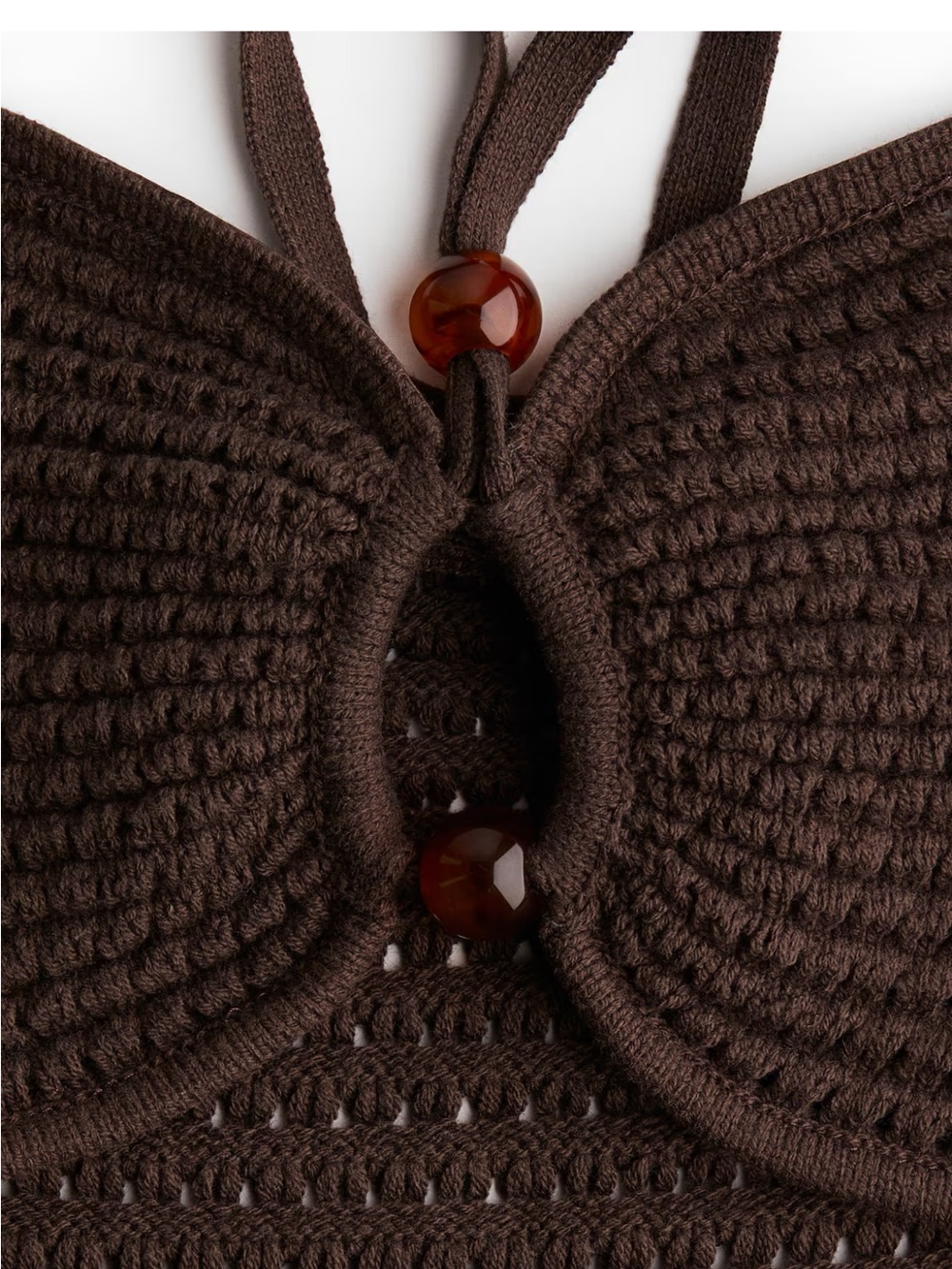 Crochet Knit Maxi Dress in Dark Brown - Picture 2 of 2